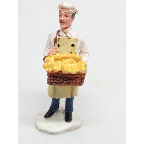 Vintage Rare  Lemax Baker With Basket Of Bread Figurine Home Décor Shelf Sitter - Picture 5 of 11